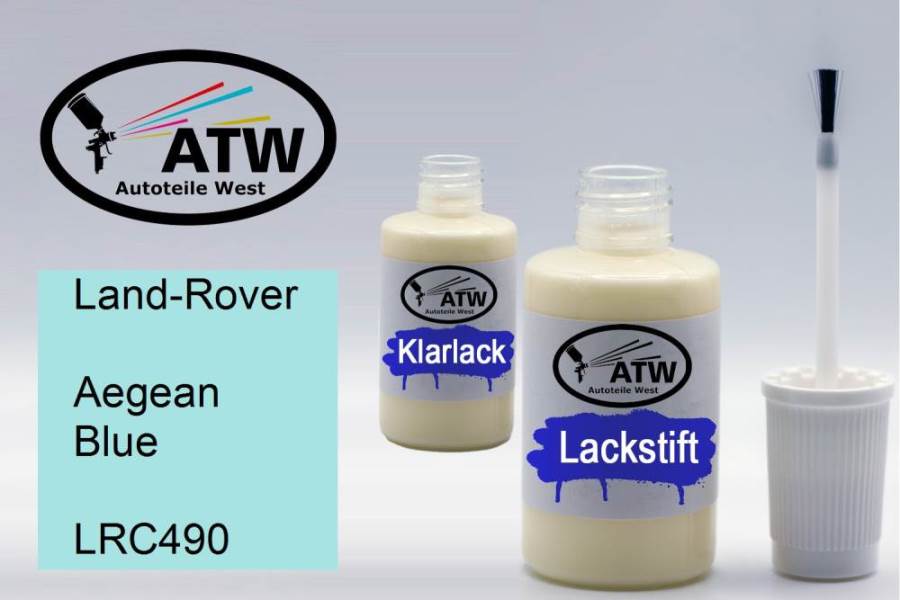 Land-Rover, Aegean Blue, LRC490: 20ml Lackstift + 20ml Klarlack - Set, von ATW Autoteile West.